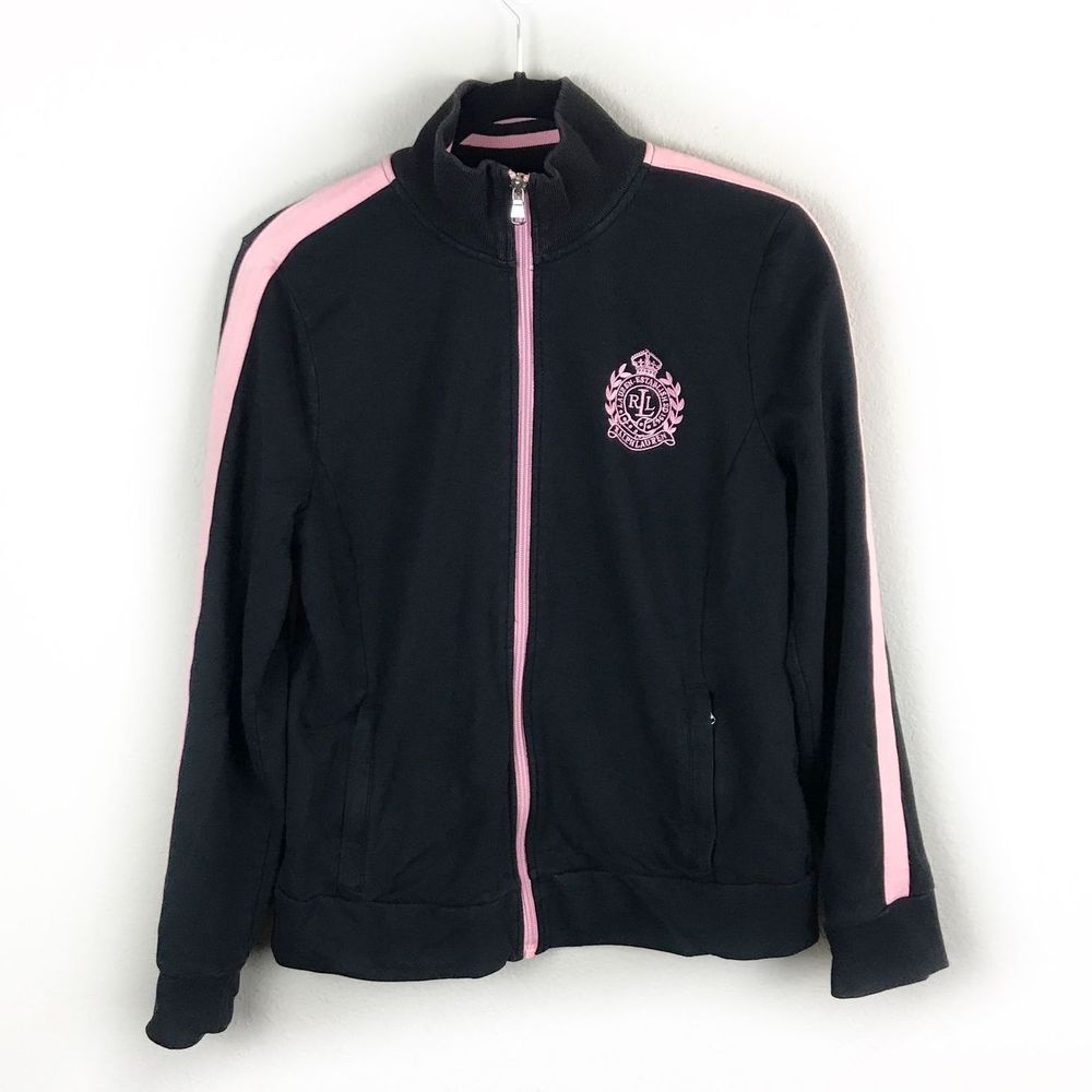 Lauren Ralph Lauren Logo Track Jacket Pink & Black